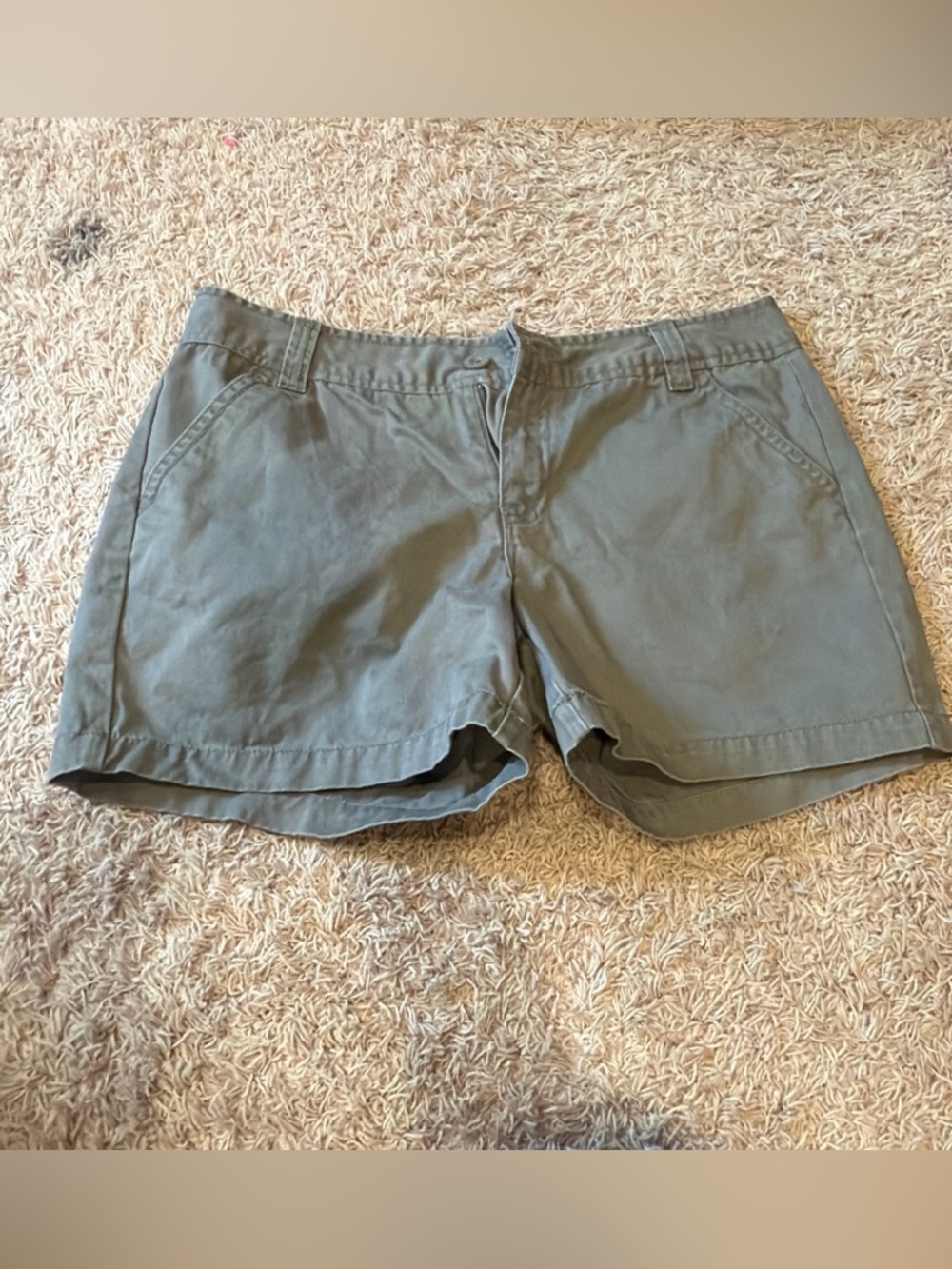 Calvin Klein Jeans Olive Green Mid-Rise Cotton Shorts